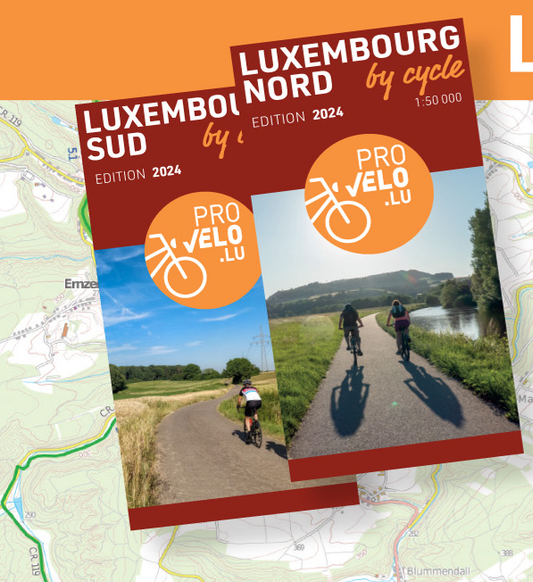 Luxembourg by Cycle 2024 – Set de 2 cartes cyclables : Nord & Sud (1:50 000)